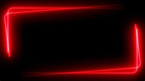 Red neon frame lighting on black background. 4K 60FPS 13616478 Stock ...