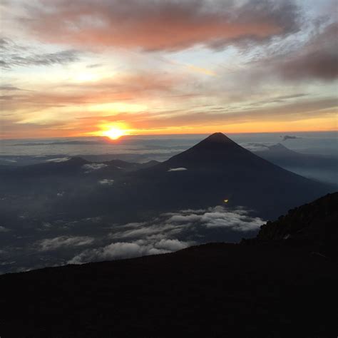 Hiked overnight for sunrise at the top of Acatenango volcano in Antigua ...