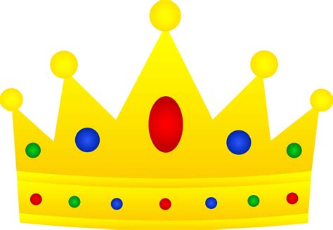 Golden Royal Crown With Jewels - Free Clip Art