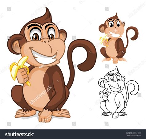 High Quality Monkey Holding Banana Cartoon Stock Vector (Royalty Free ...