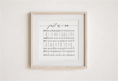 Just as I Am Hymn Print / Modern Hymn Art/ Hymn Wall Art/ Hymn | Etsy