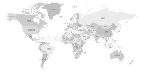 Simplified Schematic Map of World Stock Vector - Illustration of ...