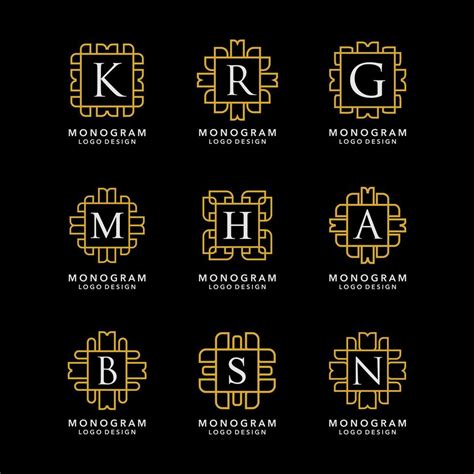 Monogram Logo Template Vector Set 5939783 Vector Art at Vecteezy