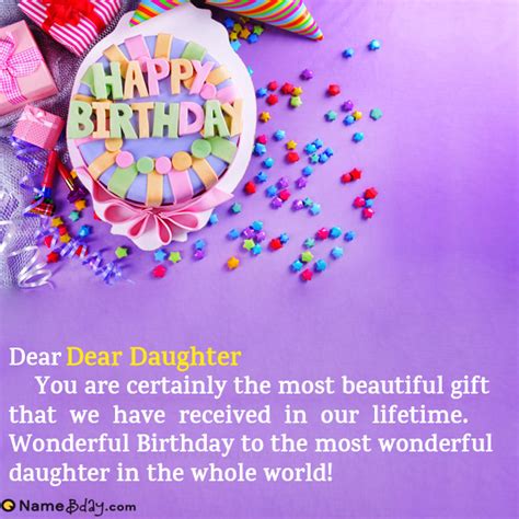 Happy Birthday Dear Daughter Images of Cakes, Cards, Wishes