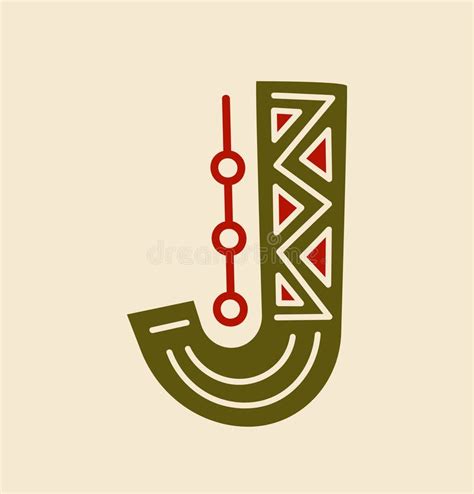 African Font, Ethnic Folk Typeface or Tribal Type Stock Illustration ...