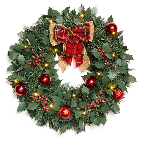 18" Cordless LED Christmas Wreath | Fullbeauty Outlet