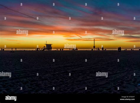 Venice Beach Sunset Stock Photo - Alamy