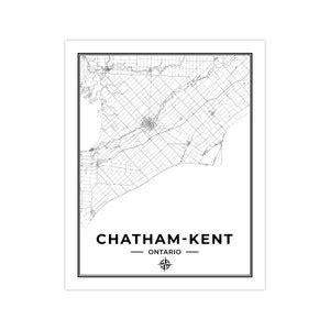 Chatham-kent Map Print Map of Chatham-kent Ontario Black & - Etsy Canada