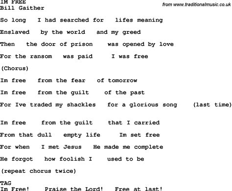 Gospel Song Lyrics Free Printable - Free Printable