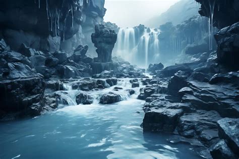 Premium AI Image | Photo of Mystical Waterfall a Cascading Waterfall ...