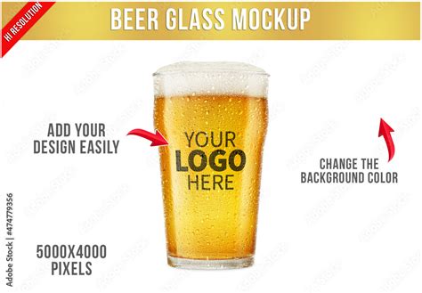 Beer Glass Mockup Stock Template | Adobe Stock