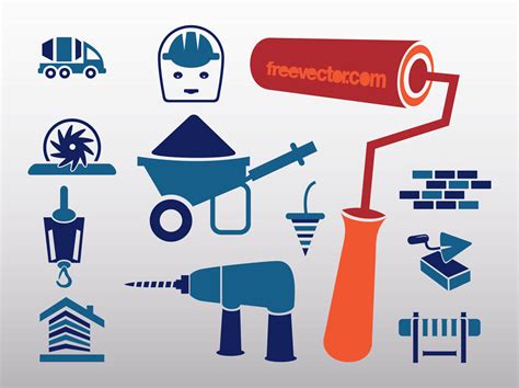 Construction Icons Vector Art & Graphics | freevector.com