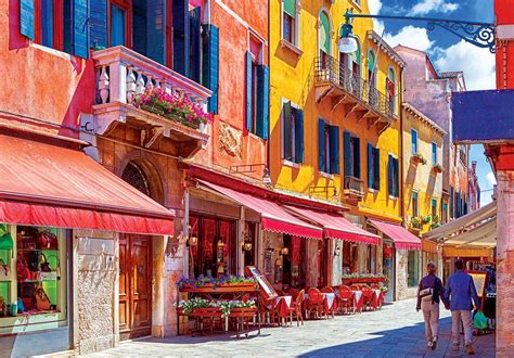 Quaint Café on the Sunnyside of the Street Venice Italy, 1500 Pieces ...