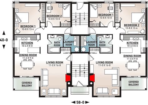 8-Unit Apartment Complex with Balconies - 21425DR | Architectural ...