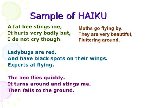 HAIKU EXAMPLES - alisen berde