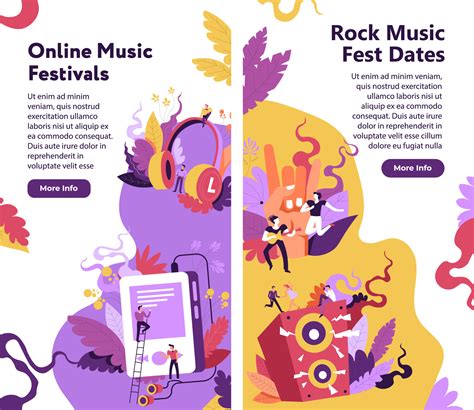 Online music festivals, rock fest dates website 17739229 Vector Art at ...