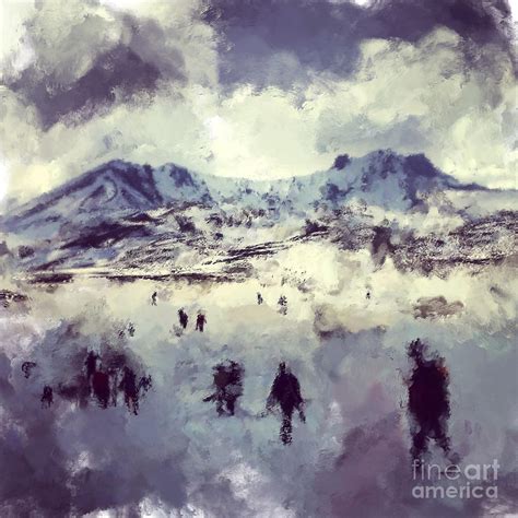 Oil Painting Snowy Mountains Digital Art by Trentemoller - Fine Art America