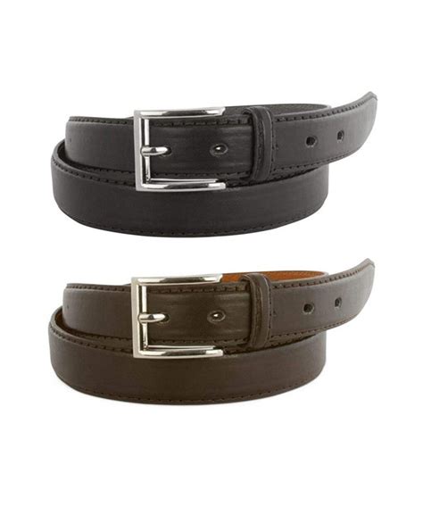 Mens Casual Leather Overlay Canvas Belt - Khaki - CT11YW22HJ1