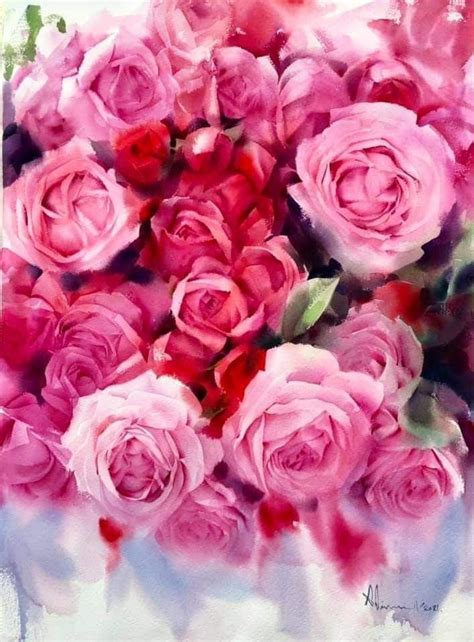 Watercolor Rose Painting