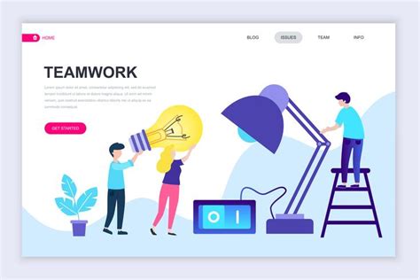 Teamwork Web Banner 271479 Vector Art at Vecteezy