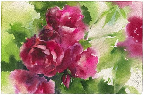 Watercolor Rose Painting Rose Original Painting and Prints, Flower Wall ...