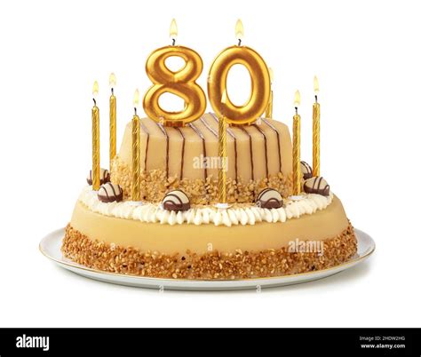 birthday cake, 80, birthday cakes, eighty Stock Photo - Alamy