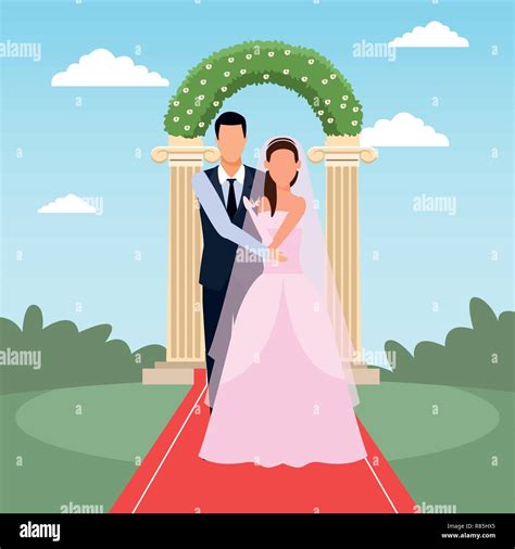 wedding couple cartoon Stock Vector Image & Art - Alamy