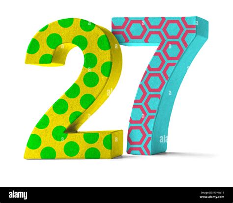 colorful number of cardboard,number 27 Stock Photo - Alamy