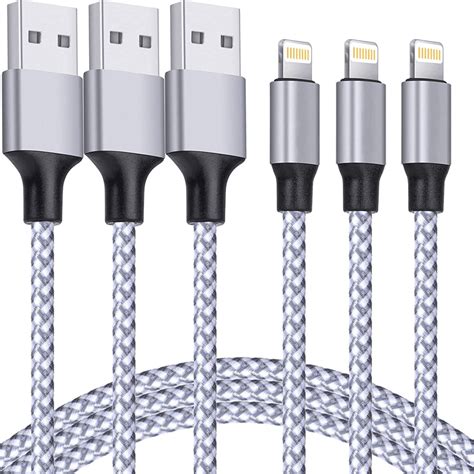 Apple MFi Certified 3 Pack iPhone Charger Cable, 6FT Fast Charger, USB ...