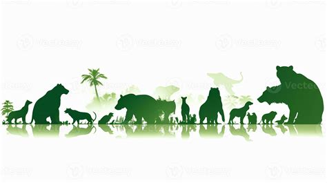 animal silhouette in green color. Generative AI 28625749 Stock Photo at ...