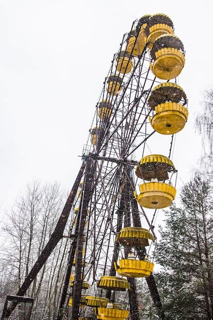 Premium Photo | A ferris wheel in the park is covered in snow chernobyl