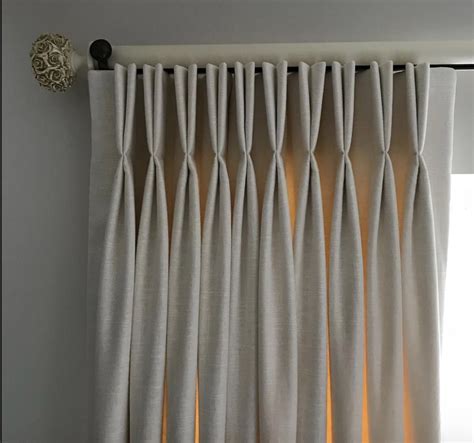 Double pinch pleat curtains on wooden pole w/ track system (no rings ...