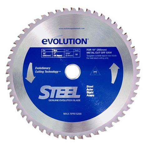 Evolution Power Tools 10 in. 52-Teeth Mild Steel Cutting Saw Blade ...