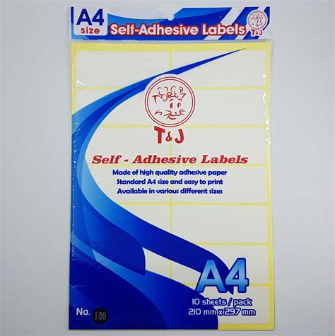 Self-Adhesive Labels A4 No.100 – TJ Labels