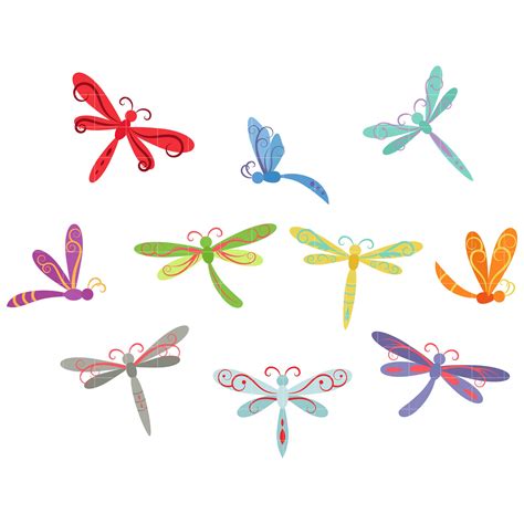 Dragonfly whimsical dragonflies set semi exclusive clip art set for ...