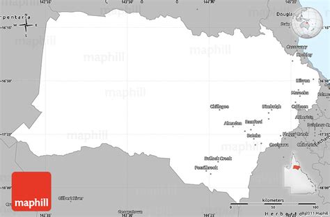 Gray Simple Map of Mareeba