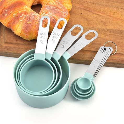 8pcs Stainless Steel Measuring Cups and Spoons Set,4 measuring cups and ...