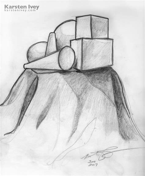 Pencil drawings | Still Life, Sketch, Drawing, simple shapes | Karsten Ivey