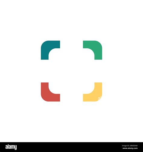 Multicolored frame or square logo design in four color, Stock vector ...