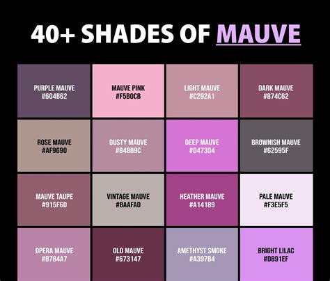 40 Shades Of Mauve Color (Names, HEX, RGB, CMYK Codes) –, 51% OFF