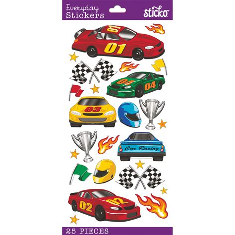 Sticko Themed Stickers-Race Cars - 015586792874