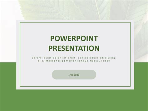 Green Title Slide PowerPoint Template