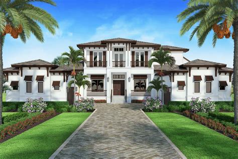 4-Bed Coastal Contemporary House Plan with 4-Car Garage - 5625 Sq Ft ...