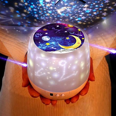 Rotation LED Night Light Ceiling Projector Kids Star Sky Moon Baby ...