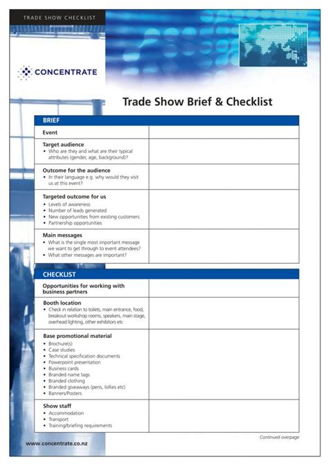 9 Trade Show Checklist Examples Pdf Examples Trade Show Checklist ...