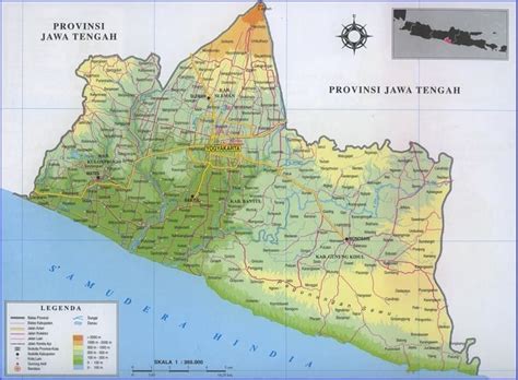 Peta Yogyakarta (DIY) HD Lengkap Ukuran Besar dan Keterangannya