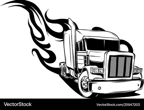 Cartoon semi truck Royalty Free Vector Image - VectorStock