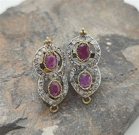 Natural Ruby Earrings Vintage Ruby Earrings Victorian | Etsy