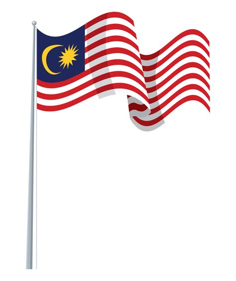 malaysia flag in pole 10426969 Vector Art at Vecteezy