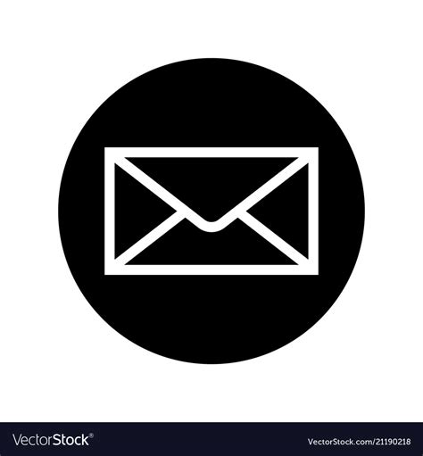 Mail icon in black circle envelope symbol Vector Image